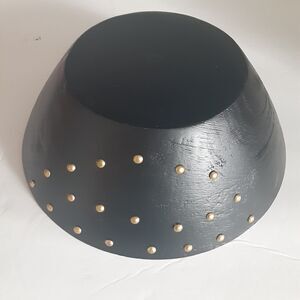 Brass Riveted Wooden Bowl Decor 9x9 Masculine Unique